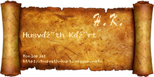 Husvéth Kürt névjegykártya
